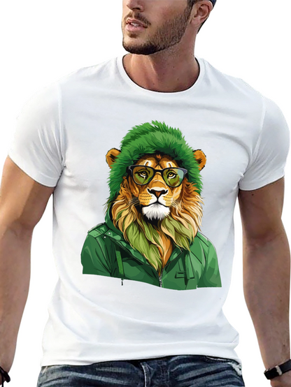 Hipster Lion Graphic Tee - Cool Animal T-Shirt