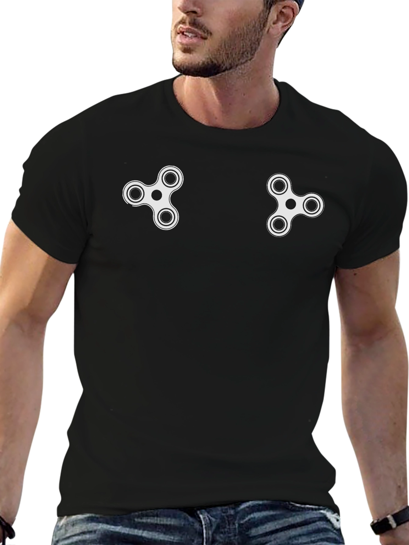Fidget Spinner Graphic Tee - Black