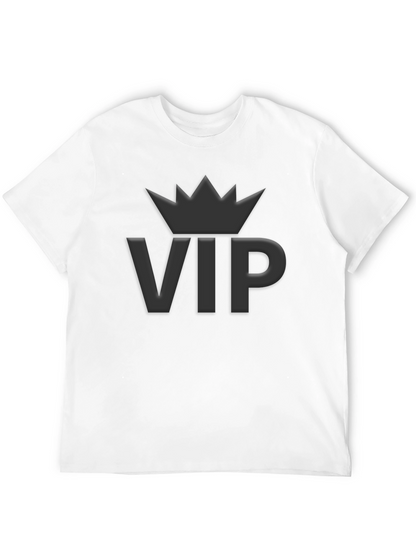 VIP Crown Graphic Tee - Premium Black Cotton Shirt