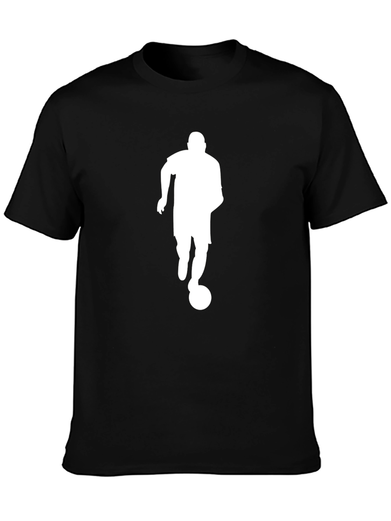 Soccer Player Silhouette Black T-Shirt