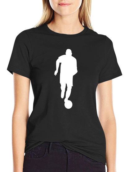 Soccer Player Silhouette Black T-Shirt