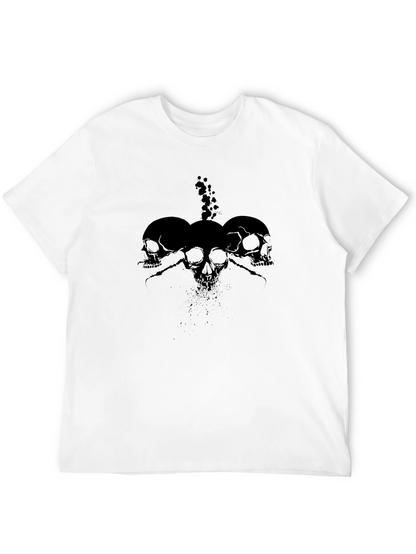 Skull Trio Graphic Print T-Shirt