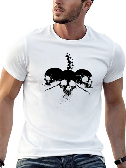 Skull Trio Graphic Print T-Shirt