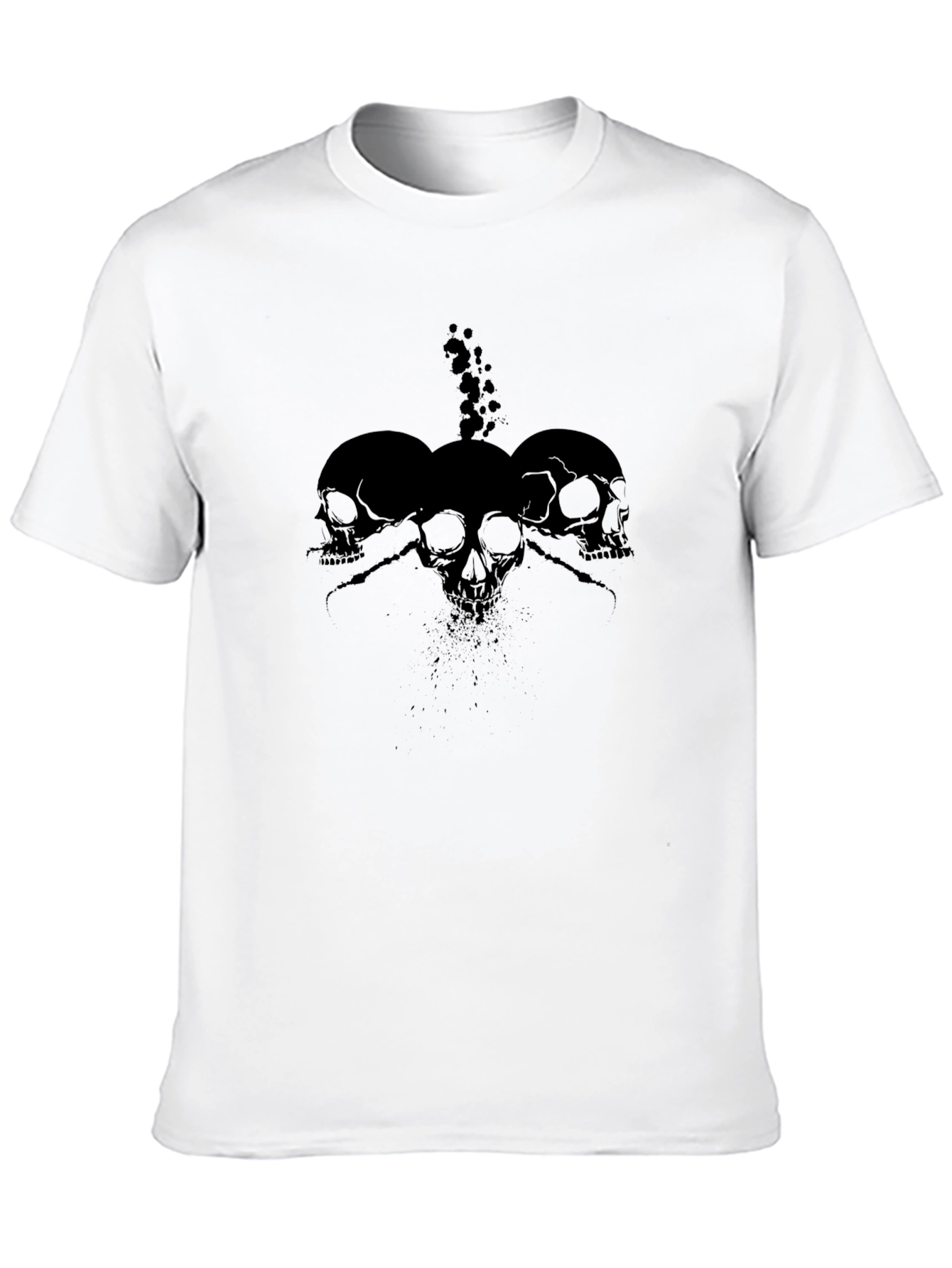 Skull Trio Graphic Print T-Shirt