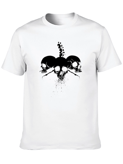 Skull Trio Graphic Print T-Shirt