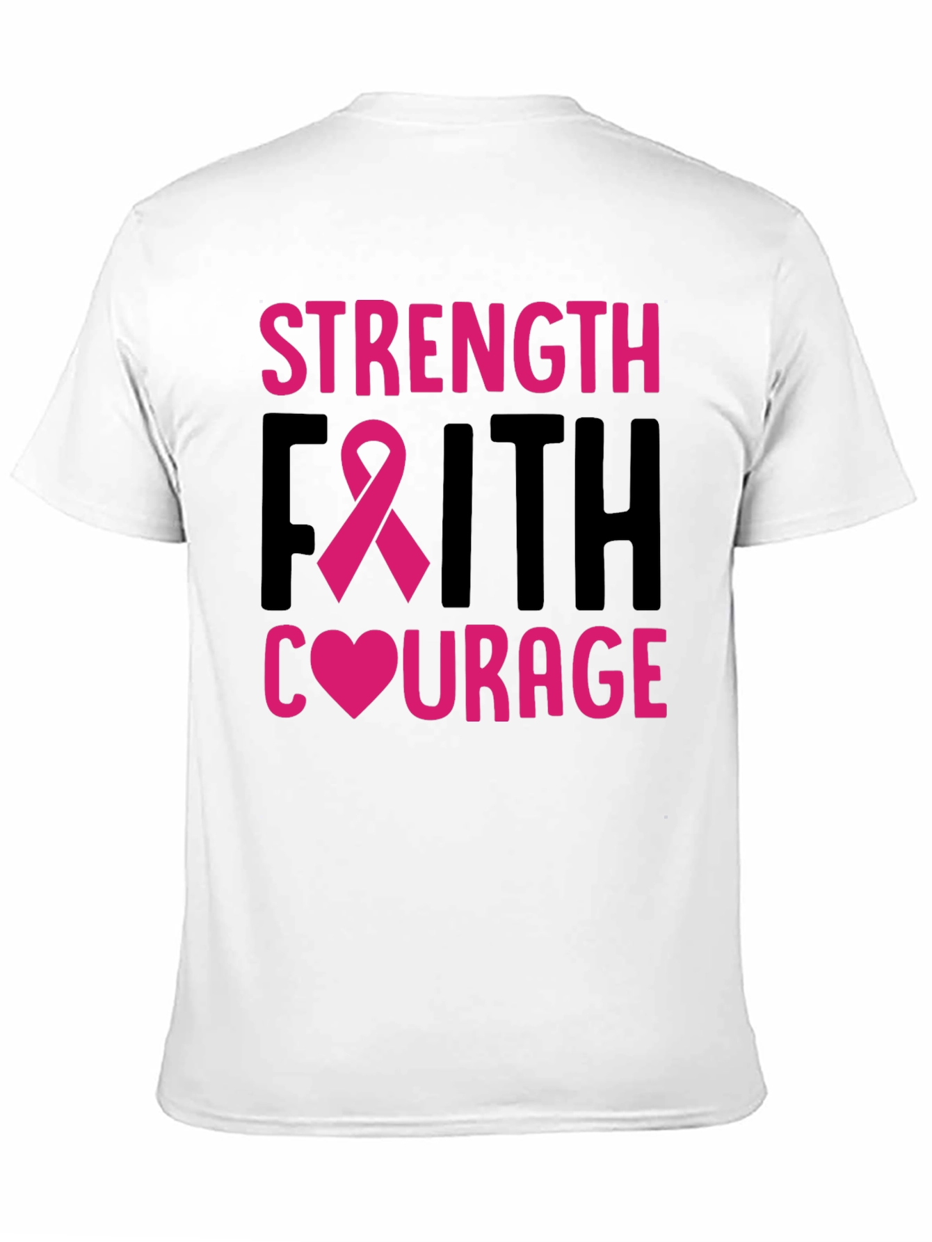 Strength Faith Courage Breast Cancer Awareness T-Shirt