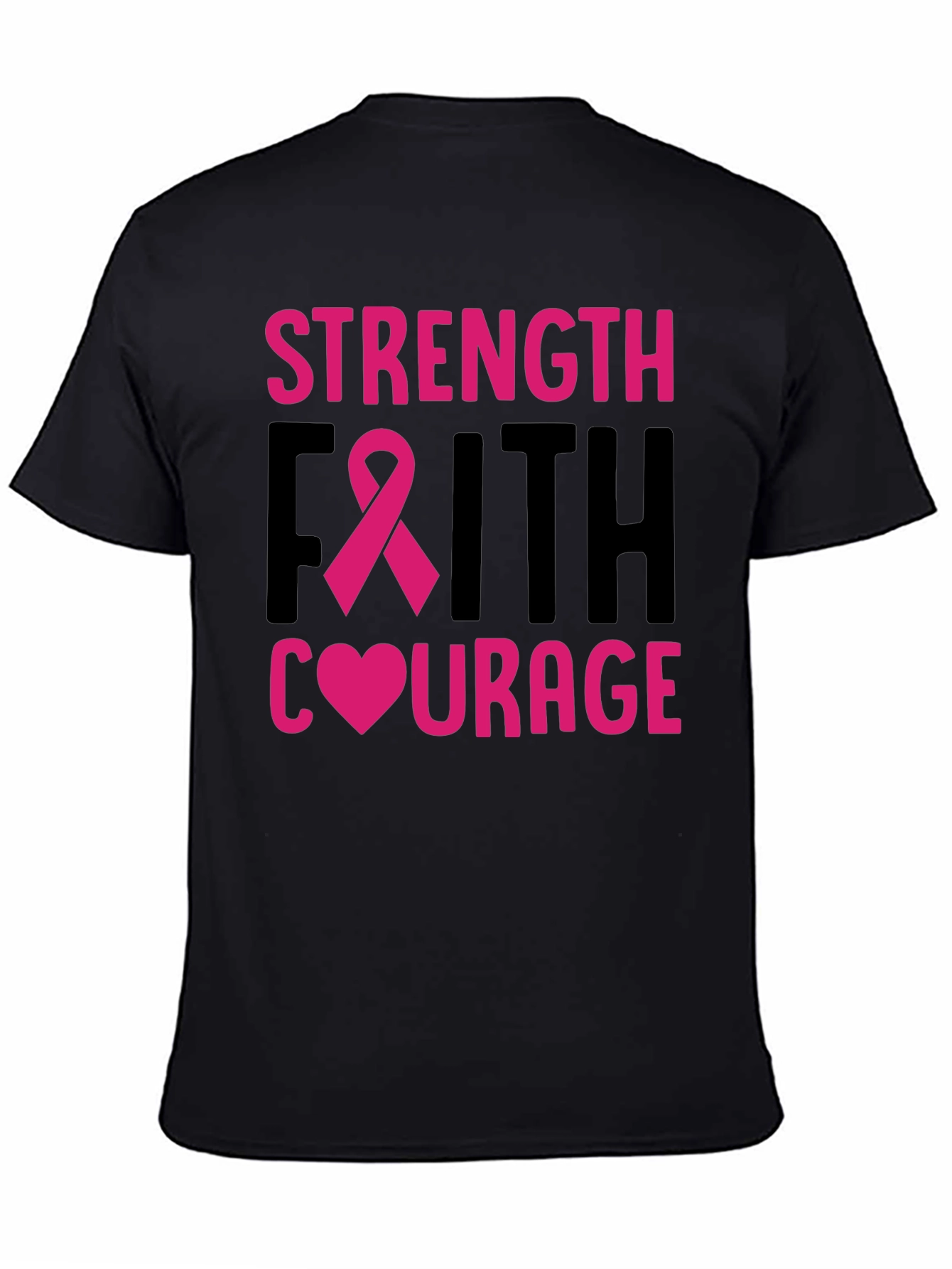 Strength Faith Courage Breast Cancer Awareness T-Shirt
