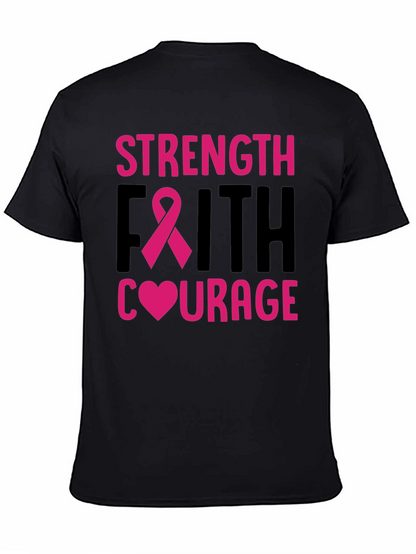 Strength Faith Courage Breast Cancer Awareness T-Shirt