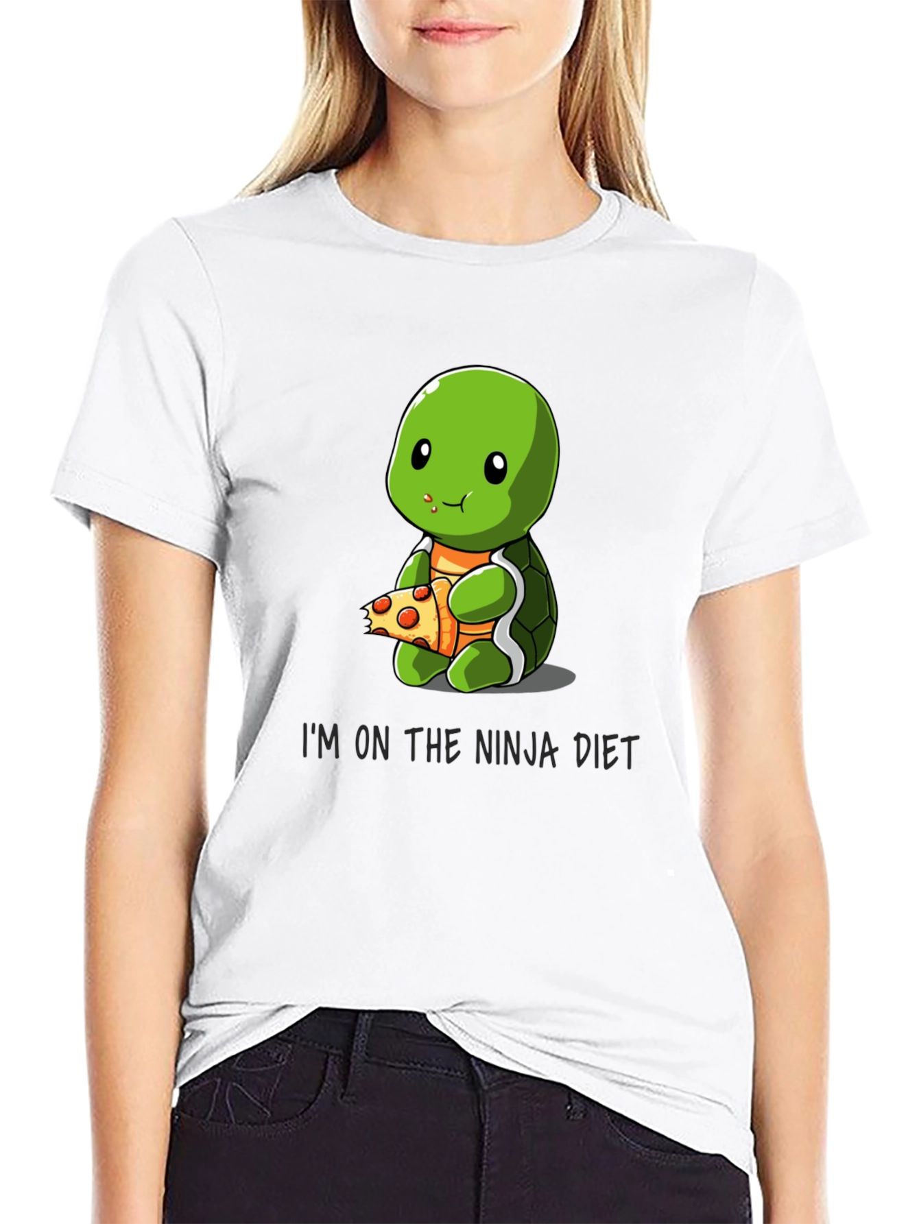 Ninja Diet Turtle Eating Pizza T-Shirt