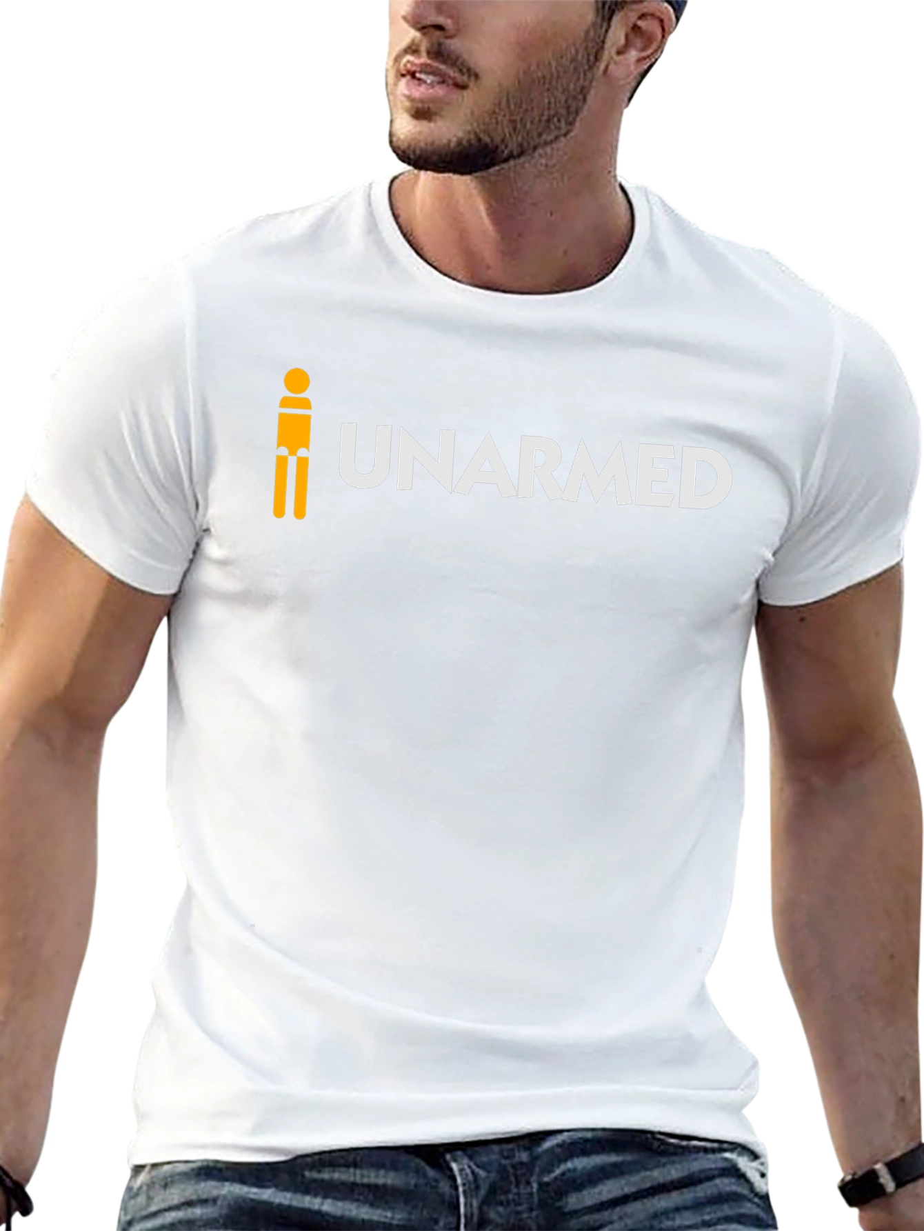 Unarmed Funny Humor Graphic Novelty Mens Black T-Shirt