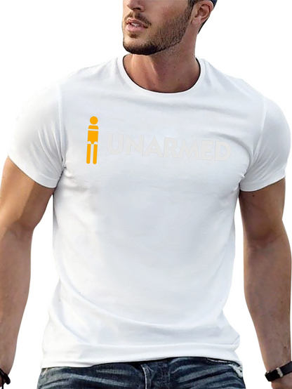 Unarmed Funny Humor Graphic Novelty Mens Black T-Shirt