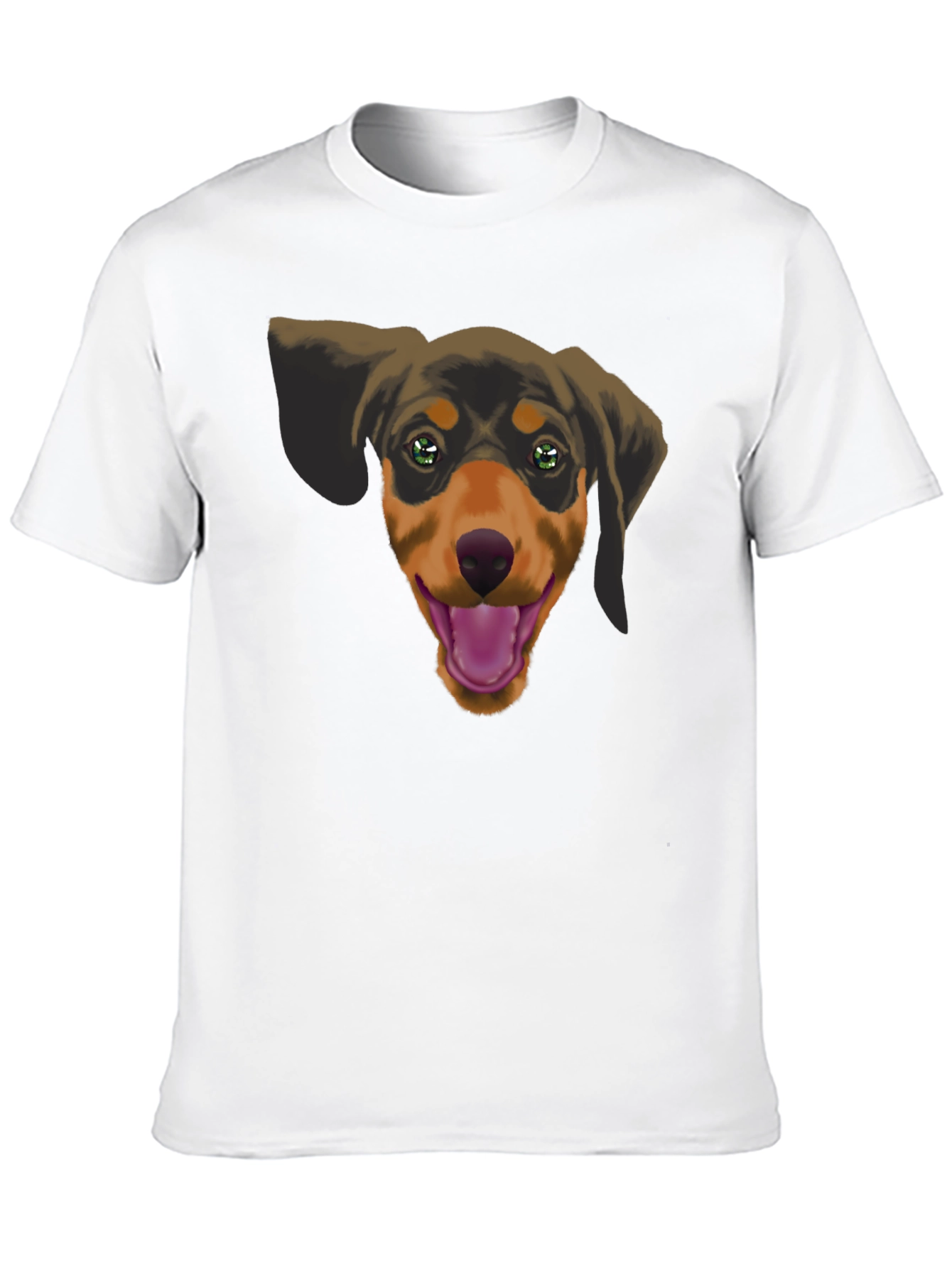 Dachshund Dog Graphic Tee - Black Cotton Casual Shirt