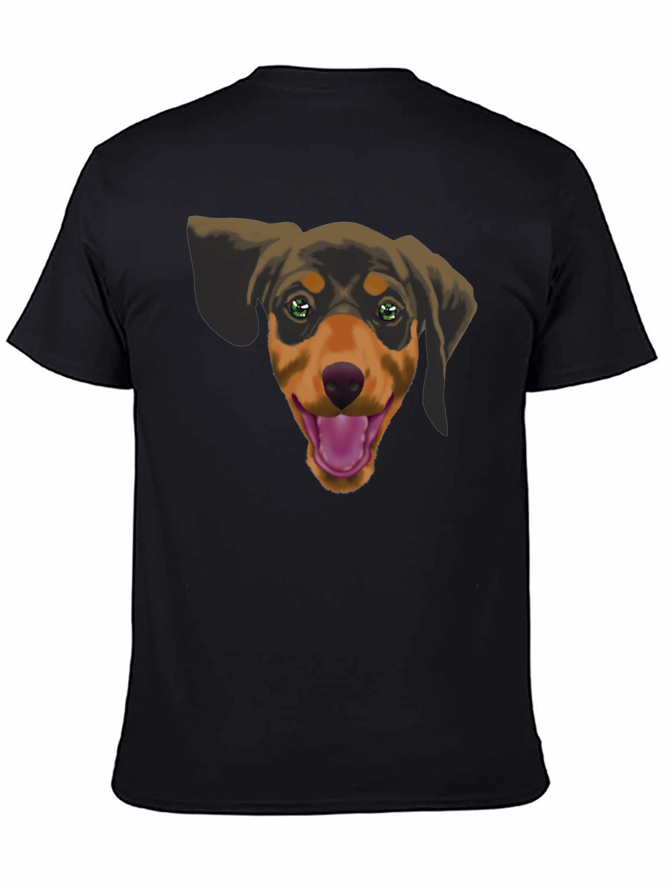 Dachshund Dog Graphic Tee - Black Cotton Casual Shirt