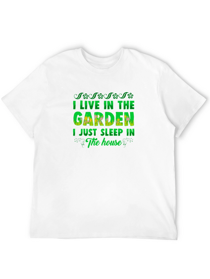 I Live in the Garden Mens Black T-Shirt
