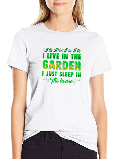 I Live in the Garden Mens Black T-Shirt