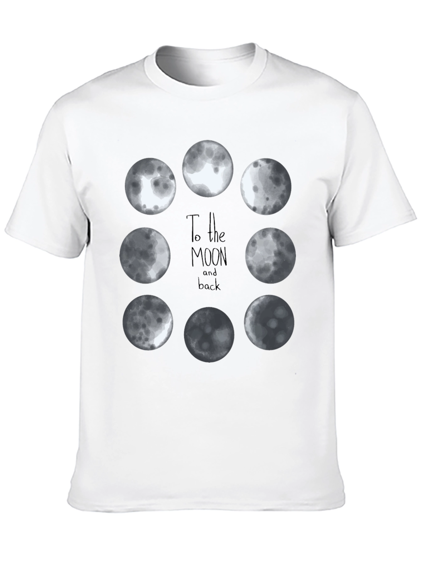 Moon Phases Graphic Tee - Black Cotton T-Shirt