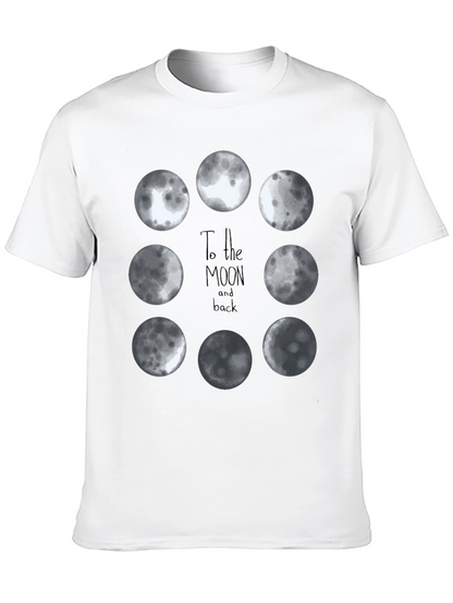 Moon Phases Graphic Tee - Black Cotton T-Shirt