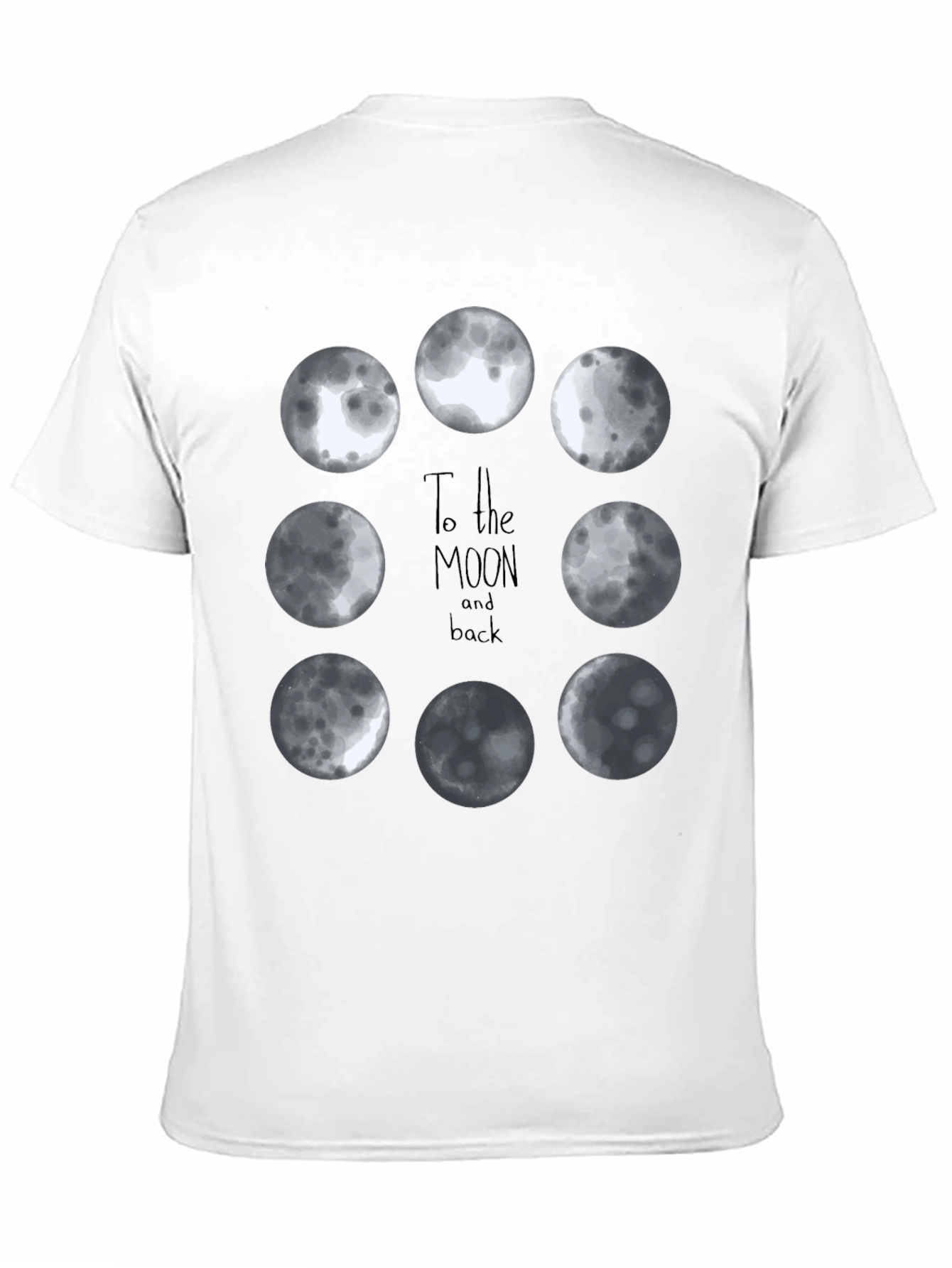 Moon Phases Graphic Tee - Black Cotton T-Shirt