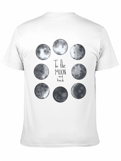 Moon Phases Graphic Tee - Black Cotton T-Shirt