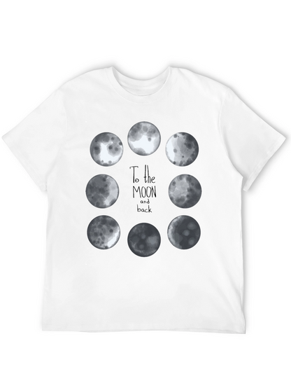 Moon Phases Graphic Tee - Black Cotton T-Shirt