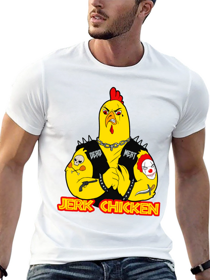 Jerk Chicken Graphic Tee - Edgy Cartoon Design