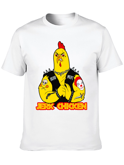 Jerk Chicken Graphic Tee - Edgy Cartoon Design