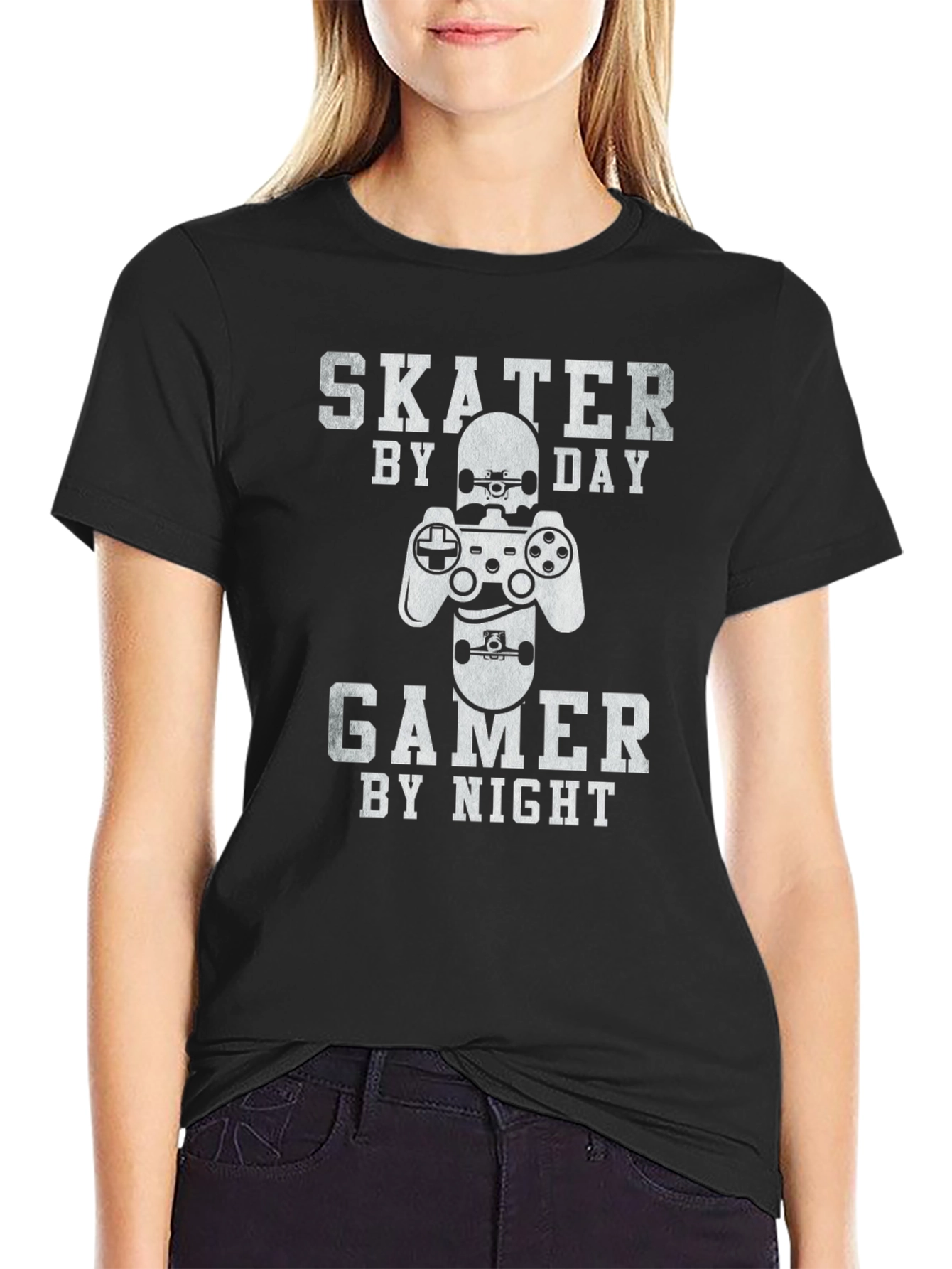 Skater Gamer T-Shirt - Day/Night Design