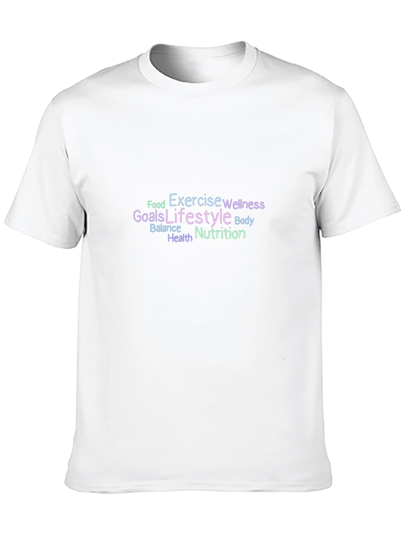 Wellness Word Art T-Shirt - Lifestyle Goals