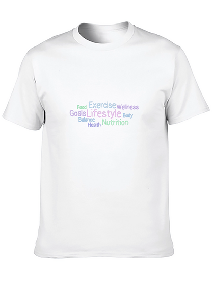 Wellness Word Art T-Shirt - Lifestyle Goals