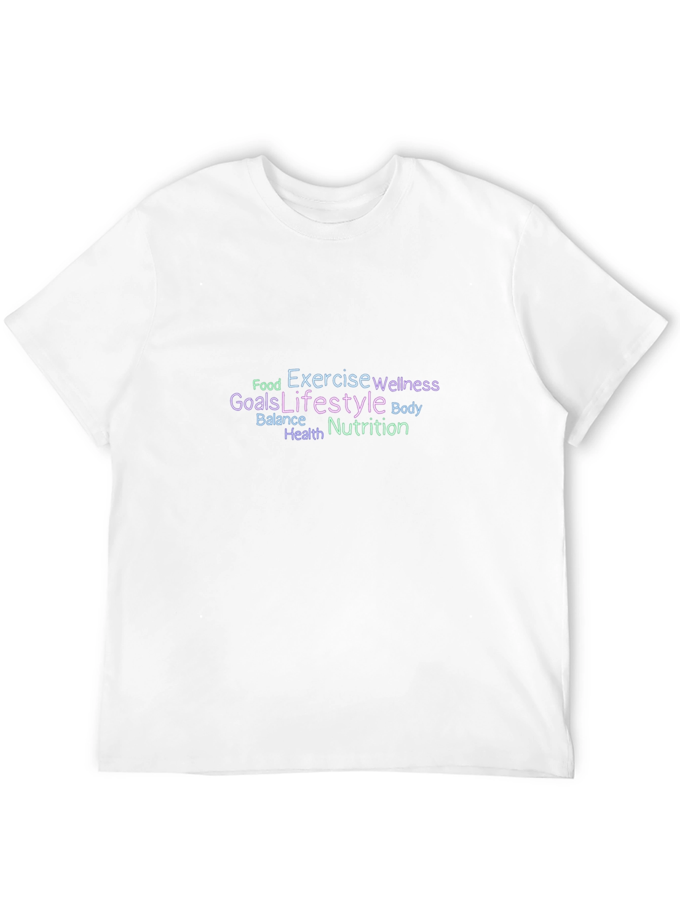 Wellness Word Art T-Shirt - Lifestyle Goals