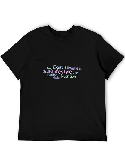 Wellness Word Art T-Shirt - Lifestyle Goals