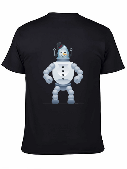 Snowman Robot Graphic Tee - Unique Novelty T-Shirt