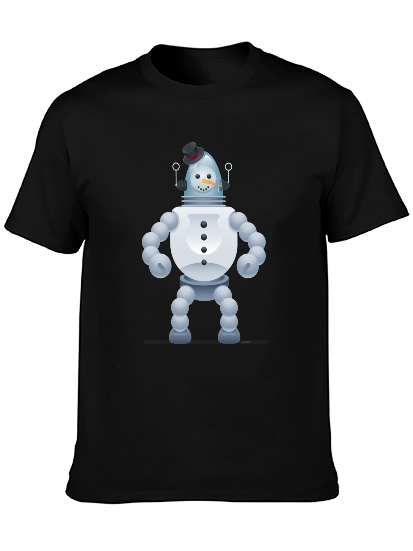 Snowman Robot Graphic Tee - Unique Novelty T-Shirt