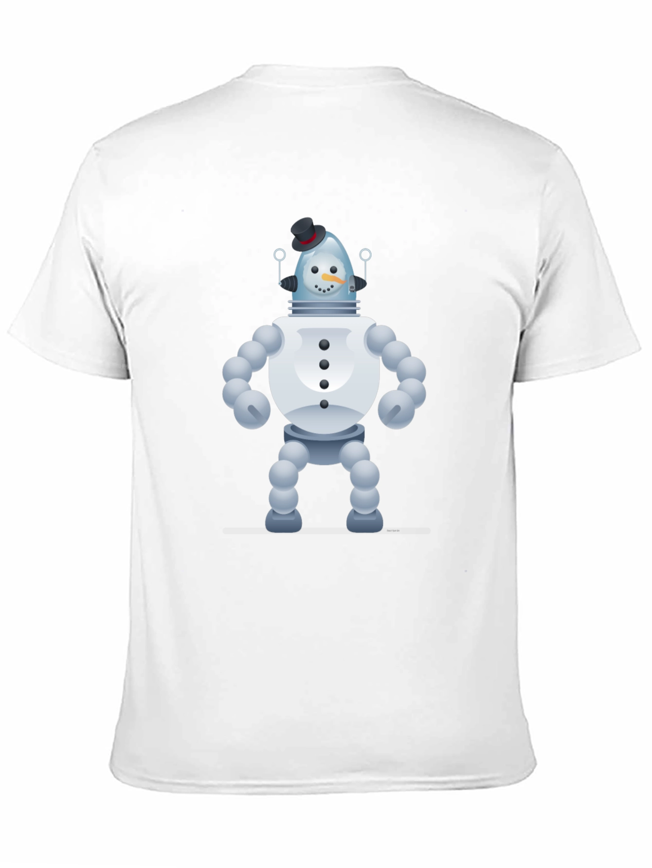 Snowman Robot Graphic Tee - Unique Novelty T-Shirt