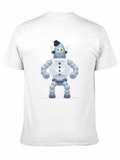 Snowman Robot Graphic Tee - Unique Novelty T-Shirt