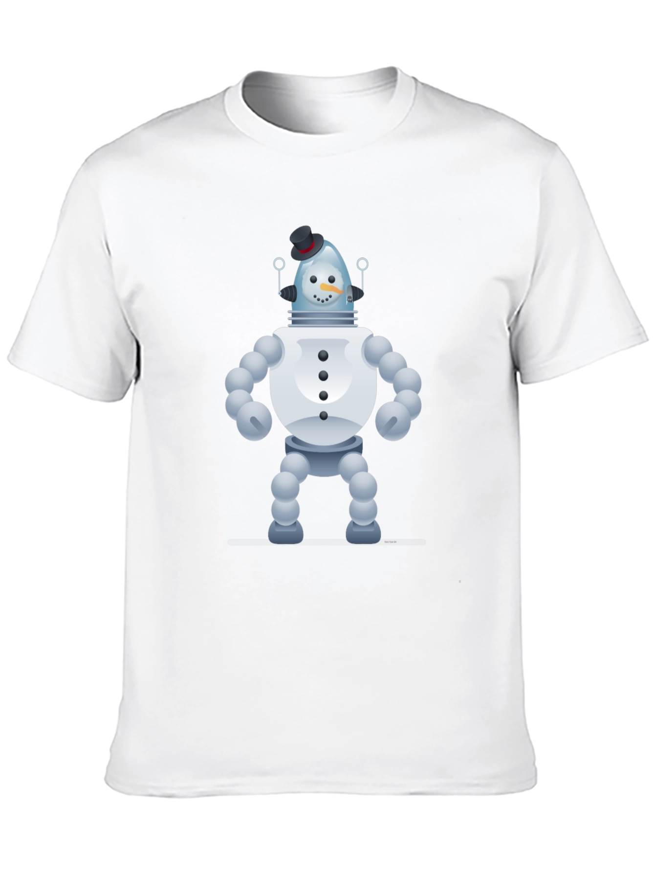 Snowman Robot Graphic Tee - Unique Novelty T-Shirt