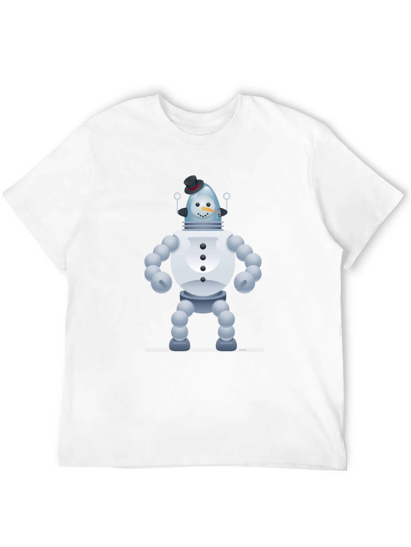 Snowman Robot Graphic Tee - Unique Novelty T-Shirt