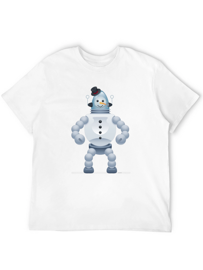 Snowman Robot Graphic Tee - Unique Novelty T-Shirt