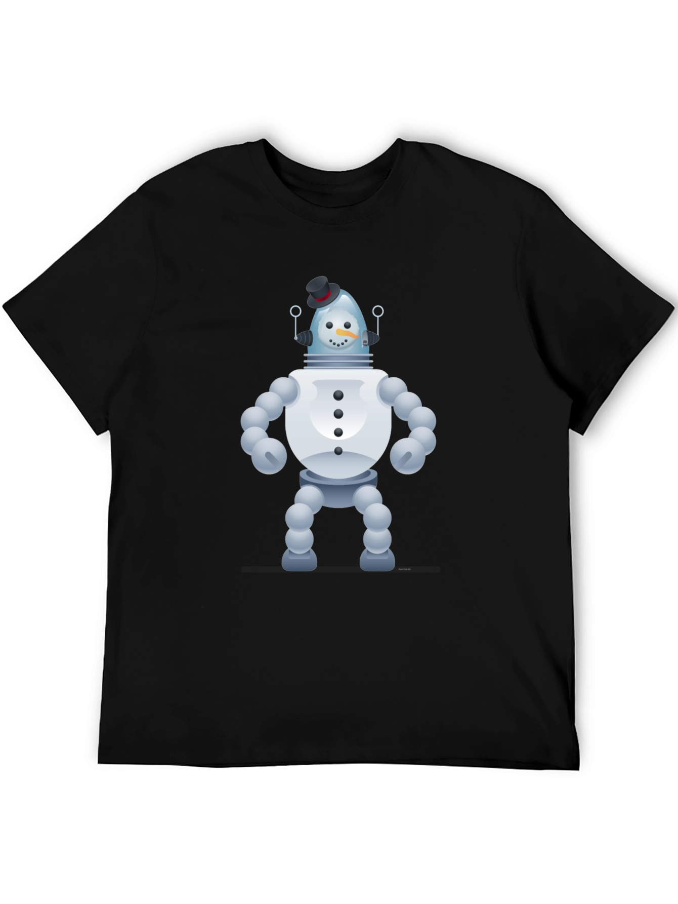 Snowman Robot Graphic Tee - Unique Novelty T-Shirt
