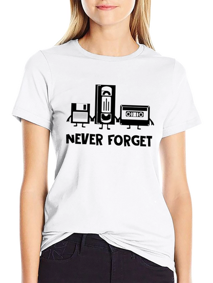 Retro Never Forget Black Graphic T-Shirt