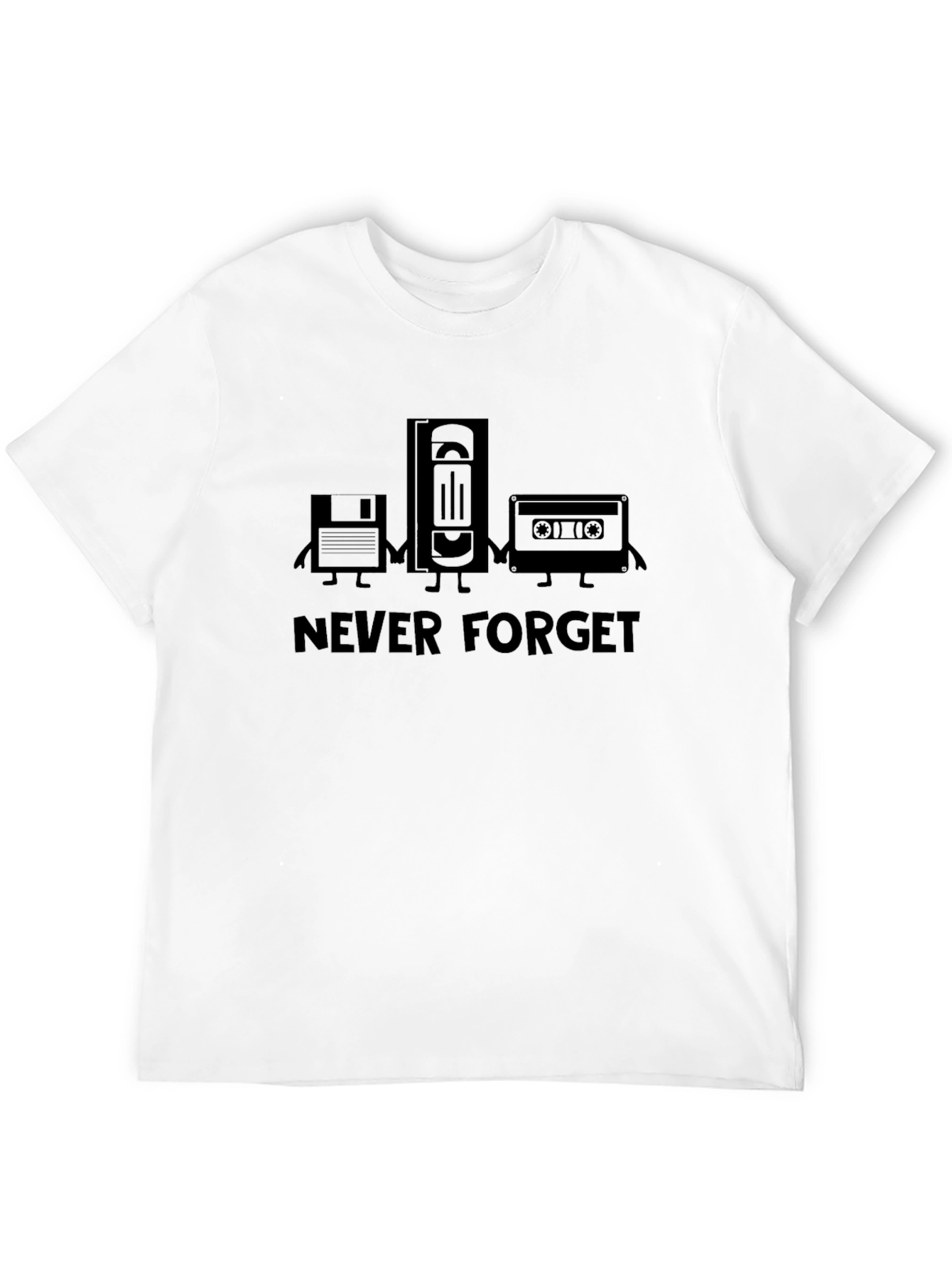 Retro Never Forget Black Graphic T-Shirt