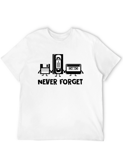 Retro Never Forget Black Graphic T-Shirt