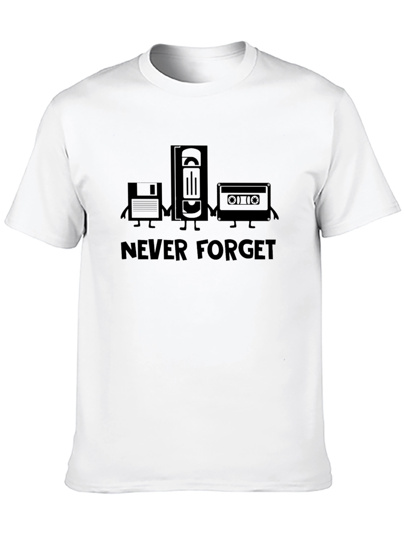 Retro Never Forget Black Graphic T-Shirt