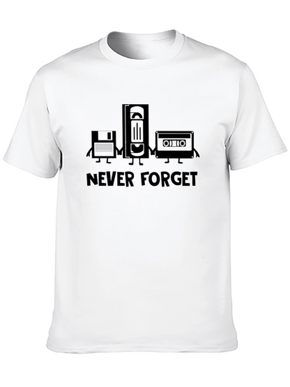Retro Never Forget Black Graphic T-Shirt