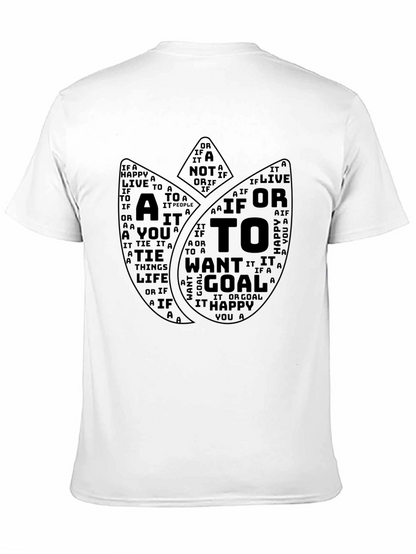 Inspirational Word Art Tulip Graphic T-Shirt - Black