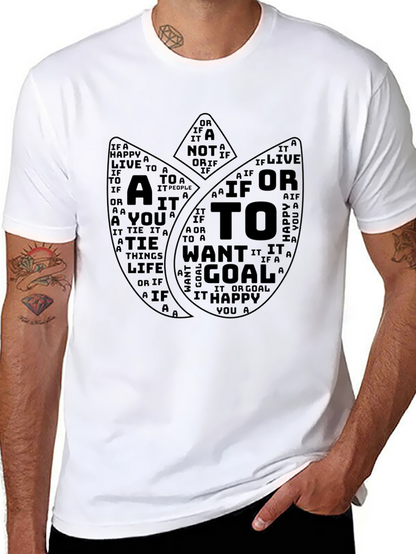 Inspirational Word Art Tulip Graphic T-Shirt - Black