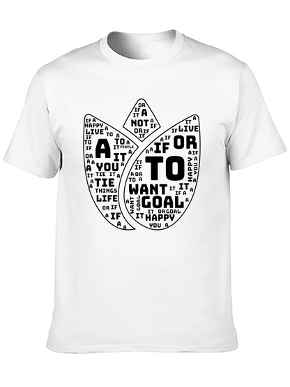 Inspirational Word Art Tulip Graphic T-Shirt - Black