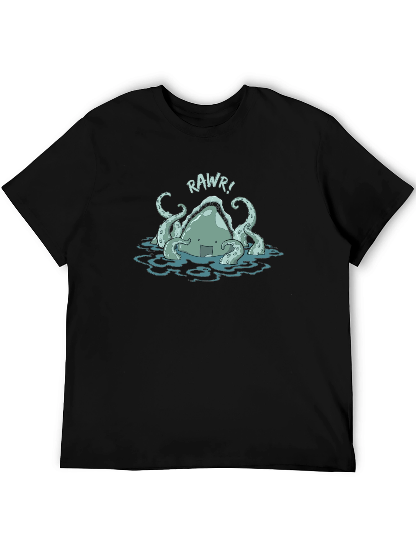 Rawr! Kraken Graphic Tee - Black Cotton T-Shirt