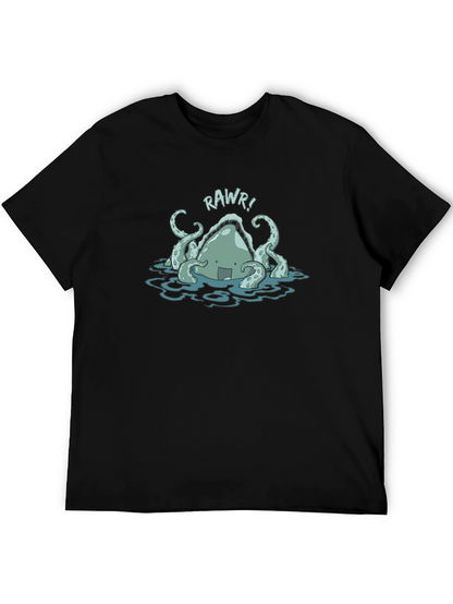 Rawr! Kraken Graphic Tee - Black Cotton T-Shirt