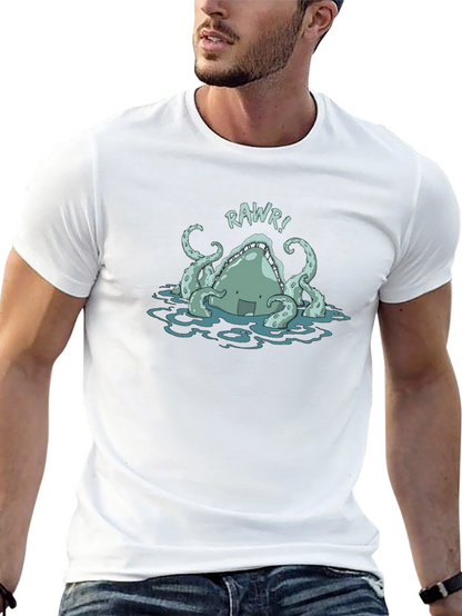 Rawr! Kraken Graphic Tee - Black Cotton T-Shirt